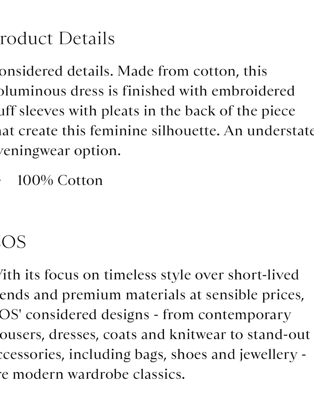 COS embroidered puff Sleeve Midi Dress - Picture 10 of 10